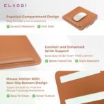 CLADD INTERNATIONAL Vegan Leather Mouse Pad Wrist Rest Ergonomic Mousepad Stitched Edge with Pen Loop | Cushion Foam Support & Pain Relief | Computer Laptop Home & Office - Image 3