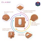 CLADD INTERNATIONAL Vegan Leather Mouse Pad Wrist Rest Ergonomic Mousepad Stitched Edge with Pen Loop | Cushion Foam Support & Pain Relief | Computer Laptop Home & Office - Image 4