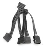 Black Adapter Cable Wire Hard Drive Converter 4 Pin 5X SATA Power Line Accessory - Image 4