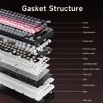 URX x AJAZZ AK820 MAX Plus Wireless RGB Mechanical Keyboard | 75% Hot Swappable Pre-Lubed Switches, Bluetooth 5.0 USB-C | Gaming Keyboard for Windows Mac | 8000mAh Battery | Glacier Blue - Image 4