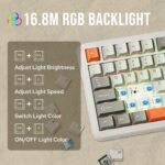 URX x AJAZZ AK820 MAX Plus Wireless RGB Mechanical Keyboard | 75% Hot Swappable Pre-Lubed Switches, Bluetooth 5.0 USB-C | Gaming Keyboard for Windows Mac | 8000mAh Battery | Glacier Blue - Image 5