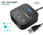USB Hub 2.0 Card Reader Combo 3 USB Ports and All in one Card Reader for Pen Drives Cameras Mobiles PC Laptop Notebook Tablet, Docking Station, MS, MS Pro, SD, Micro SD Support (Black) - Image 3