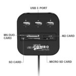 USB Hub 2.0 Card Reader Combo 3 USB Ports and All in one Card Reader for Pen Drives Cameras Mobiles PC Laptop Notebook Tablet, Docking Station, MS, MS Pro, SD, Micro SD Support (Black) - Image 5