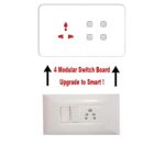 Smart Switch Board (WiFi + Remote) (White) (4M Size) : 4 Switch + Socket | 3 Year Warranty | Works with SmartLife App, Alexa, Google, Siri | Glass Touch - Image 5