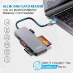 EVM USB 3.0 All-in-One Multi Card Reader | 5-in-1 Memory Card Reader for SD, Micro SD, CF, M2 & MS Cards | High-Speed Data Transfer | Aluminum Design for Laptop & PC - Image 3