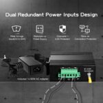Binardat 5 Port Gigabit PoE Din Rail Industrial Ethernet Switch, 4 PoE IEEE802.3af/at, 1 SFP Port with 20km LC Module, with One 60W PoE Power Supply - Image 6