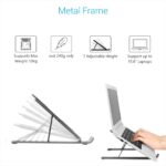 Portable Laptop Stand, Adjustable Height, Foldable, Aluminum Alloy, Grey, Overheating Protection for Laptops and MacBooks - Image 4