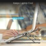 Portable Laptop Stand, Adjustable Height, Foldable, Aluminum Alloy, Grey, Overheating Protection for Laptops and MacBooks - Image 5