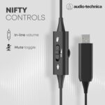Audio-Technica USB Headset with 30mm Drivers, Condenser Mic, USB-A/Type-C Connectivity – 20–20,000 Hz Headphone Response, 16-Bit/48 kHz, Compatible with Windows & macOS - Image 5