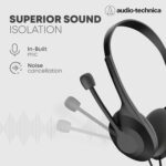 Audio-Technica USB Headset with 30mm Drivers, Condenser Mic, USB-A/Type-C Connectivity – 20–20,000 Hz Headphone Response, 16-Bit/48 kHz, Compatible with Windows & macOS - Image 9