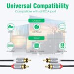 AGARO RCA To RCA PVC Audio Cable, Connects Audio Systems Such As DVD Players, CD Players, TV Set Top Boxes & Home Entertainment Equipments, 2Ms, Grey - Image 6