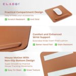 CLADD INTERNATIONAL Vegan Leather Mouse Pad Wrist Rest Ergonomic Mousepad Stitched Edge | Cushion Foam Support & Pain Relief | Suitable for Computer Laptop | Non-Slip Hard Base | Brown - Image 3