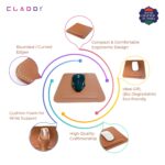 CLADD INTERNATIONAL Vegan Leather Mouse Pad Wrist Rest Ergonomic Mousepad Stitched Edge | Cushion Foam Support & Pain Relief | Suitable for Computer Laptop | Non-Slip Hard Base | Brown - Image 5