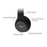 icall P47 Wireless Bluetooth Headphones, Deep Bass Sound, Foldable Design with Built-in Mic (Black) - Image 4