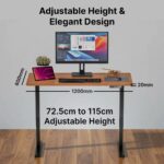 pTron EaseMate Table E1 Electric Height Adjustable Desk, 3 Memory Presets, Ergonomic Sit-Stand Desk for Home Office/Studies, Strong Steel Frame, Engineered Wood, Digital Display (Wooden & Black) - Image 3
