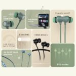 Noise Airwave Pro Bluetooth in Ear Neckband with Upto 32 dB ANC, 60H of Playtime, Dual Device Pairing, 3 Mic ENC for Calling, Low Latency(Upto 40ms), 13mm Driver (Metallic Green) - Image 3
