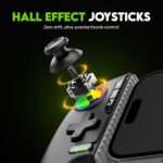 SpinBot Arcade Wireless Mobile Gamepad Controller for Android, iOS & Windows PC | Bluetooth v5.2 | Hall Effect Joysticks | RGB Lighting | Dual Vibration Motor (Black) - Image 4