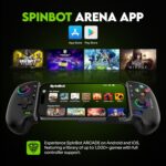 SpinBot Arcade Wireless Mobile Gamepad Controller for Android, iOS & Windows PC | Bluetooth v5.2 | Hall Effect Joysticks | RGB Lighting | Dual Vibration Motor (Black) - Image 5