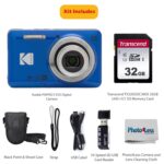 KODAK PIXPRO FZ55 16MP Digital Point & Shoot Camera, 5X Optical Zoom, 28mm Wide Angle, 1080P Full HD Video, Bundle with 32GB SD Card, Protective Case, and Hi-Speed Card Reader (Blue) - Image 3