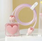 Cute 3D Design Protective Case Compatible with Apple 18W - 20W USB-C Power Adapter Charger, Protective Cover for iPhone 18W & 20W Power Adapter Charger with Wire Saver. (Pink Heart) - Image 4