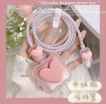 Cute 3D Design Protective Case Compatible with Apple 18W - 20W USB-C Power Adapter Charger, Protective Cover for iPhone 18W & 20W Power Adapter Charger with Wire Saver. (Pink Heart) - Image 6