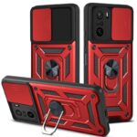 FirstChoice Robot Shutter Case Hard Ring Case, Silicone TPU Shockproof Tough Armour Hard Phone Cover for Mi 11X 5G / Mi 11X Pro - Red - Image 3