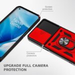 FirstChoice Robot Shutter Case Hard Ring Case, Silicone TPU Shockproof Tough Armour Hard Phone Cover for Mi 11X 5G / Mi 11X Pro - Red - Image 4