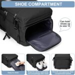 Travel Backpack Simple Durable Carry On Backpack with Shoe Compartment, Personal Item Travel Bag Flight Approved, Water Resistant Laptop Backpack for Women Men Weekender Business, Black - Image 5