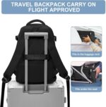 Travel Backpack Simple Durable Carry On Backpack with Shoe Compartment, Personal Item Travel Bag Flight Approved, Water Resistant Laptop Backpack for Women Men Weekender Business, Black - Image 6