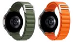ACM Pack of 2 Watch Strap Nylon Loop 22mm Compatible with Fire-Boltt Supernova Bsw083 (Old 22MM Non-Sliding Model Before Sept 2023) Smartwatch Sports Hook Band (Green/Orange) - Image 3