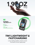 SJCAM C400,Pocket 4K Tiny POV Action Camera,Mini Magnetic Werable Body Camera, Horizon Lock 6-Axis Stabilizer,30M Waterproof, Touch Screen, Built-in Mic for Vlogging,with Helmet Mount Kits,Black - Image 4