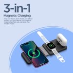 UNIGEN UNIFOLD 3in1 Wireless Magnetic [with Adapter] Mag-Safe for iPhone 17/16 Plus/17/16 Pro/17/16 Pro Max,15/15 Plus/15 Pro/15 Pro Max,14/13/12 Series, AirPods 3rd/2nd, Series 9/8/7/6/5/4/SE-Black - Image 3
