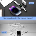 UNIGEN UNIFOLD 3in1 Wireless Magnetic [with Adapter] Mag-Safe for iPhone 17/16 Plus/17/16 Pro/17/16 Pro Max,15/15 Plus/15 Pro/15 Pro Max,14/13/12 Series, AirPods 3rd/2nd, Series 9/8/7/6/5/4/SE-Black - Image 5