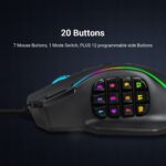 Redragon M901 Gaming USB Mouse RGB Backlit MMO 19 Macro Programmable Buttons with Weight Tuning Set, 12400 DPI for Windows PC Computer (Wired, Black) - Image 3