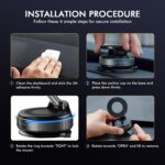 Humble® Vacuum Magnetic Car Phone Holder, 360° Adjustable Ultra-Strong Suction Cup Mount, MagSafe Compatible Phone Holder for Car, Gym, Mirror & Home, Works with All Smartphones – Black (MH07) - Image 4