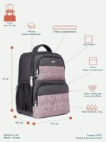 ZOUK Travancore Texture Printed Vegan Leather Brown Pro backpack | Laptop Backpack 15.6 Inch | Large 18.7 L - Image 5