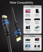 BlueRigger 8K HDMI 2.1 Cable (6FT, 8K 60Hz HDR, 4K 120Hz, High Speed 48Gbps with Ethernet, eARC, 3D, HDCP 2.3) - Compatible with PS5, Xbox, Roku, Apple TV, Switch, PC - Image 5