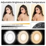 FKU 2025 Magnetic Mini LED Ring Light, Rechargeable Selfie Light for Phone, iPhone, Android, iPad, Laptop for Selfie/Video Conference/Zoom Call/Photography/Makeup/Picture - Image 4