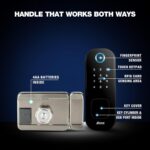 Ozone Smart Wi-Fi Rim Lock for Wooden & Metal Doors, 5-Way Access, OzoLife App, Fingerprint, Password, RFID Card, 20-65 mm Door Thickness, 2 Years Warranty (Black) - Image 4