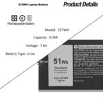 Wefly 52TWH Laptop Battery Compatible for Dell XPS 13 7390 2-in-1 Series Notebook P103G P103G001 P103G002 MM6M8 0MM6M8 XX3T7 0XX3T7 7.6V 4Cell 6375mAh Laptop Battery - Image 3
