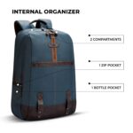 Gear Classic 4 19"/31L Anti Theft Faux Leather Medium Water Resistant 3 Compartment Laptop Backpack/Casual Backpack/Daypack/Travel Backpack/College Bag For Men/Women(Teal-Brown) - Image 5