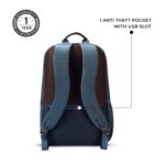 Gear Classic 4 19"/31L Anti Theft Faux Leather Medium Water Resistant 3 Compartment Laptop Backpack/Casual Backpack/Daypack/Travel Backpack/College Bag For Men/Women(Teal-Brown) - Image 6