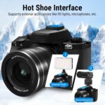 Sanpyl Digital Camera for Photography 4K 75MP WiFi Vlog Camera with 20X Optical Zoom 4 Inch 3000mAH Battery Flash Lens Hood - Image 4