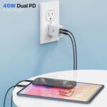 Dr Vaku® 40W PD Dual Port GaN Charger Type C Adapter for iPhone 17/17 Air/17 Pro/Max, iPhone 16/16 Plus/16 Pro/16 Pro Max, 15/14/13/12 Series, Samsung & All Android Devices USB-C Fast Charger- White - Image 5