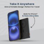 TEMPT JoosMag5k Slimmest (8.7mm), Metallic Body for iPhone 17/16/15/14/13/12 |5000mAH MagSafe Wireless Power Bank | 15W Wireless and 22.5W PD Fast Charging (Grey) - Image 4