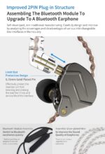 Concept Kart Pro Hifi In Ear Monitor Earphone Bass Sound IEM Headphones Noise Cancelling Earphone With Mic 0.75 Mm 2 Pins Detachable Cable For Phone Android MP3 MP4 Music, Grey - Image 5