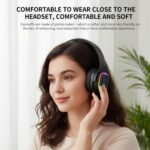 𝓓rumstone (𝟑 𝐘𝐄𝐀𝐑 𝐖𝐀𝐑𝐑𝐀𝐍𝐓𝐘) Over-Ear RGB Gaming Headphones with LED Lighting, Rainbow RGB Effects, Stereo Sound, Soft Ear Cushions & Adjustable Fit - Image 6