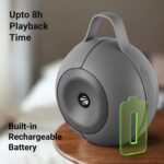 ZEBRONICS Sound POD 30 Portable Bluetooth Speaker, 12 Watts, Upto 8 Hours Playback, Passive Radiator, BTv5.3 | mSD | TWS | Splash Proof, RGB LED, Carry Handle, Deep Bass (Gray) - Image 4
