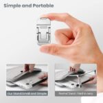 Portable Laptop Riser Stand, Foldable Self-Adhesive Alloy Metal Holder for Laptop and Tablet, Lightweight Ergonomic Design, Silver, 2 Pcs - Image 4