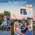 5K 80MP Dual Screen Digital Camera with Autofocus, 18X Digital Zoom & LED Flash for Photography, Compact Vlogging Camera for Travel and Selfies (White) - Image 5